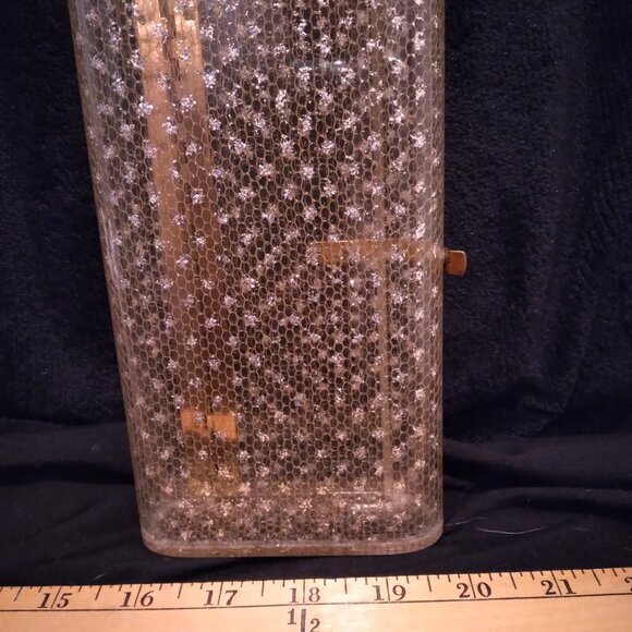 Clutch Vintage Lucite - 1950s - Gold Stardust Pattern - Picture 5 of 6